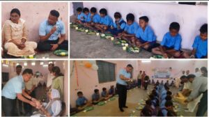 IAS और CEO ने अपने हाथों से बच्चों को परोसा भोजन; बलौदाबाजार में बच्चों को कराया न्योता भोजन कहा बहुत अच्छी शुरुआत की