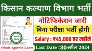 Kisan Kalyan Vibhag Vacancy 2024: किसान कल्याण विभाग में निकली भर्ती; 10वी पास के लिए नोटिफिकेशन जारी देखे | Kisan Kalyan Department Recruitment