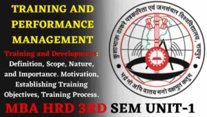 MBA HRD 3RD SEM UNIT-1: Training and Development: Definition, Scope, Nature, and Importance. Motivation, Establishing Training Objectives, Training Process.