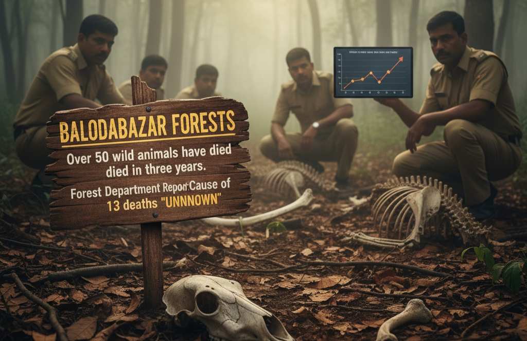 बलौदाबाजार के जंगलों में तीन साल में 50 से ज्यादा जंगली जानवरों की मौत – वन विभाग की रिपोर्ट में चौंकाने वाले खुलासे, 13 मौतों का कारण अब तक ‘अज्ञात’ (Chhattisgarh Talk)