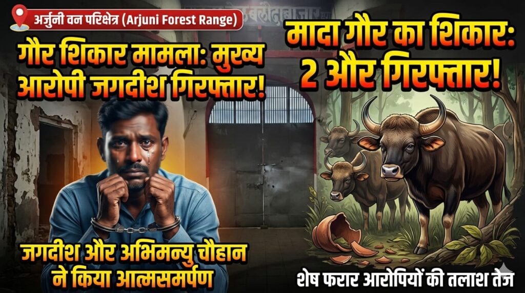 मादा गौर शिकार कांड: अर्जुनी वन क्षेत्र में दो और आरोपी आत्मसमर्पण, बाकी की तलाश तेज (Chhattisgarh Talk)