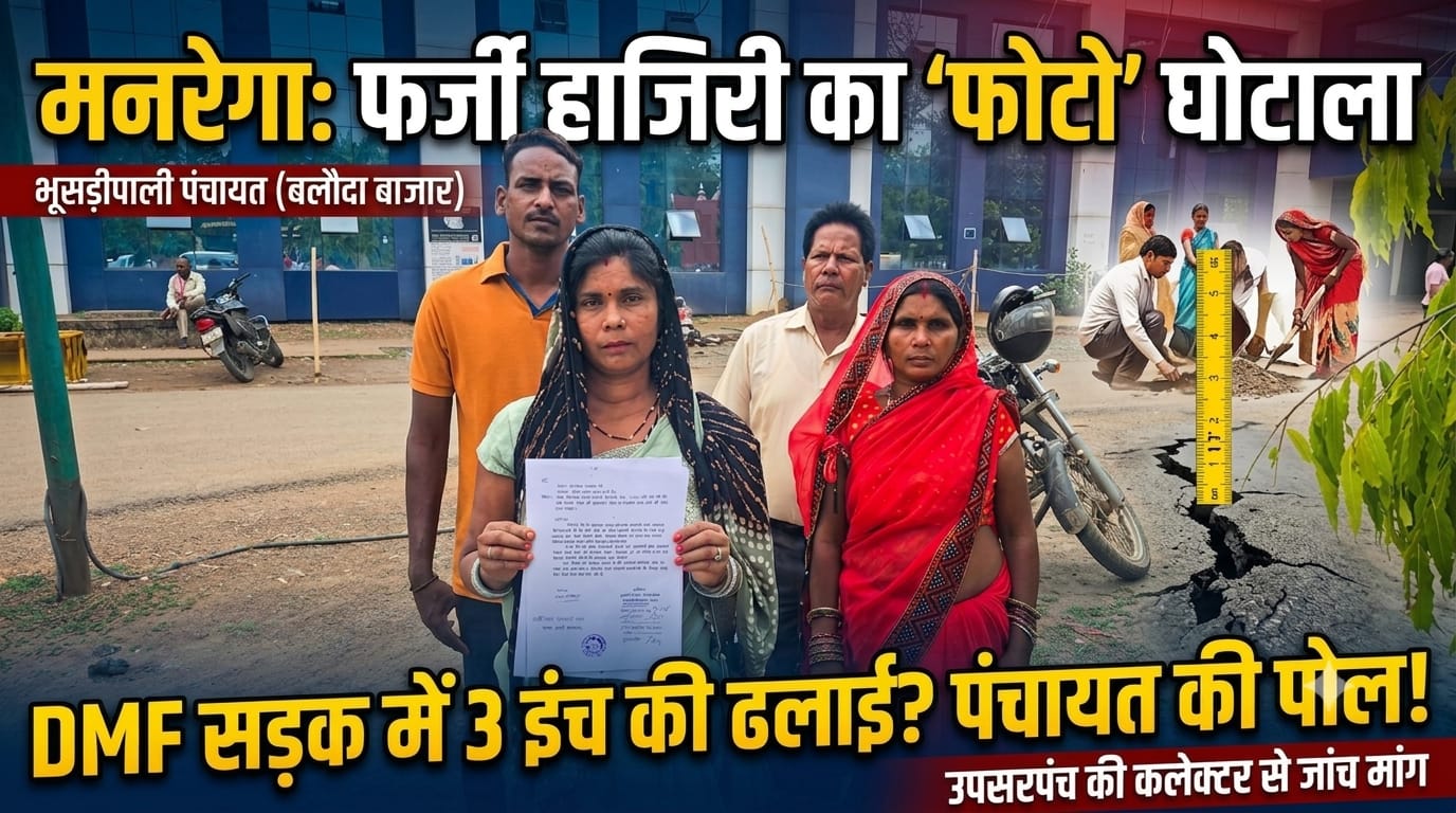 मनरेगा में फर्जी हाजिरी, DMF सड़क में घोटाले का आरोप: उपसरपंच ने खोली पंचायत की पोल, कलेक्टर से जांच की मांग